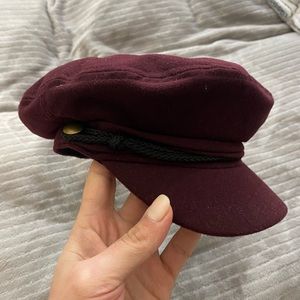Asos- Burgundy Baker Boy Hat